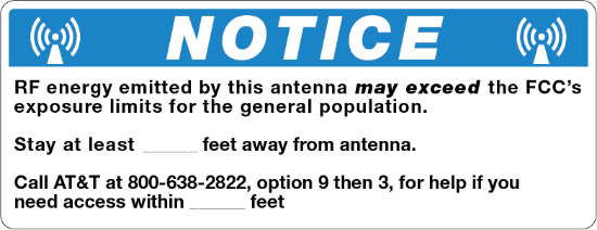 Picture of Custom Notice RF Energy Decal 2.5"x6.5" (Pack of 5)